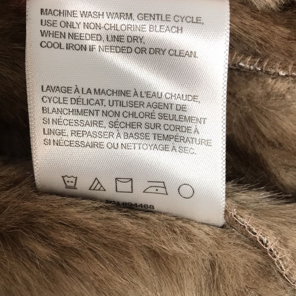 NWOT Laundry by Shelli Segal Faux Suede Faux Fur Waterfall Jacket Size Medium - Picture 15 of 15